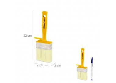 Brocha Profesional Techos 70x30 mm. Cerda Blanca. Mango Ergonomico, Con Gancho. Brocha Pintura, Brocha Pintor Profesional