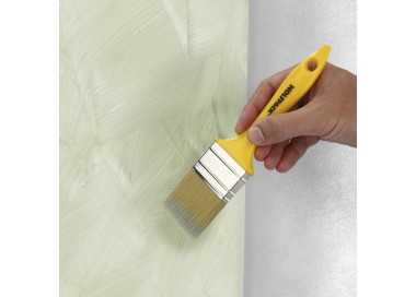 Paletina Profesional Cerda Blanca Ancho 40 mm. Cerdas Naturales Mango Plastico Ergonomico, Brocha Pintor, Pincel Pintura
