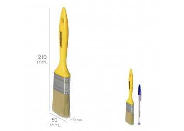 Paletina Profesional Cerda Blanca Ancho 50 mm. Cerdas Naturales Mango Plastico Ergonomico, Brocha Pintor, Pincel Pintura