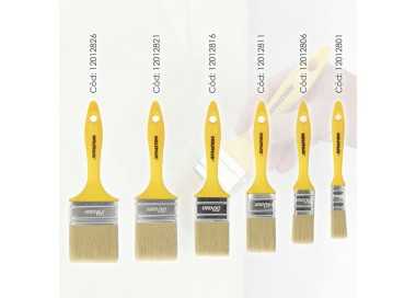 Paletina Profesional Cerda Blanca Ancho 50 mm. Cerdas Naturales Mango Plastico Ergonomico, Brocha Pintor, Pincel Pintura