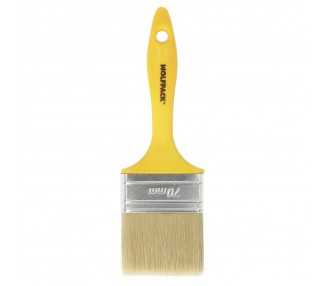 Paletina Profesional Cerda Blanca Ancho 70 mm. Cerdas Naturales Mango Plastico Ergonomico, Brocha Pintor, Pincel Pintura