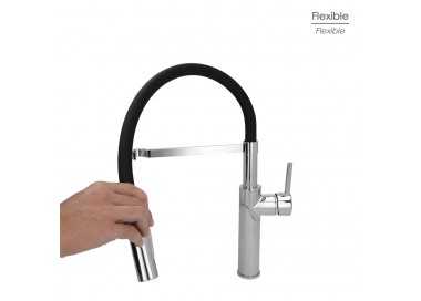 Monomando Fregadero Flexible Con Soporte Grifo Flexible Chorro Aireado, Chorro Rociado. Grifo Cocina, Grifo Alto,Grifo Fregadero