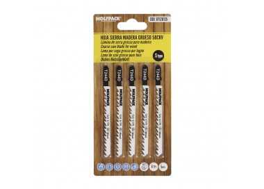 Hojas Sierra Calar Para Madera Corte Grueso 5 Piezas. Hoja Cromo Vanadio 58. Vastago T Universal