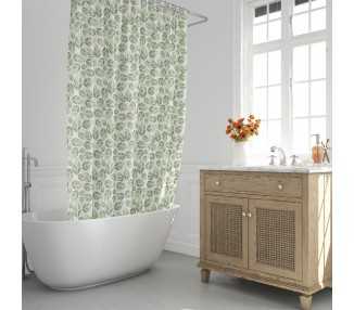 Cortina Ducha Hojas Verdes 180x200 cm. Impermeable