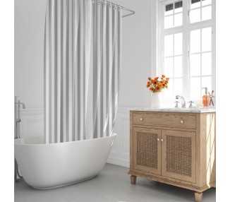 Cortina Ducha Rayas Blancas 180x200 cm. Impermeable