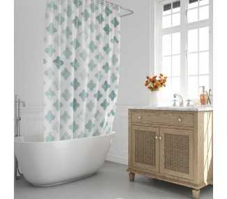 Cortina Ducha Geometrica Azul 180x200 cm. Impermeable