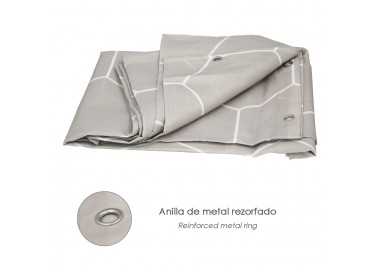 Cortina Ducha Formas Geometricas Beige 180x200 cm. Impermeable