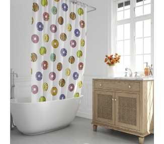 Cortina Ducha Donuts 180x200 cm. Impermeable