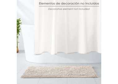 Alfombra Baño Poliéster Chenilla 50x80 cm. Marrón.