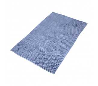Alfombra Baño Poliéster Chenilla 50x80 cm. Azul.