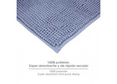Alfombra Baño Poliéster Chenilla 50x80 cm. Azul.