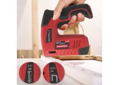 Clavadora Grapadora  Recargable, Pistola Grapas y Clavos, Clavadora a Bateria, 1.500 mAh, 40 Grapas Minuto Con Grapas y Clavos