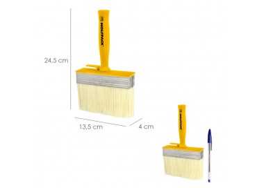 Brocha Profesional Techos 140x40 mm. Cerda Blanca. Mango Ergonomico, Con Gancho. Brocha Pintura, Brocha Pintor Profesional