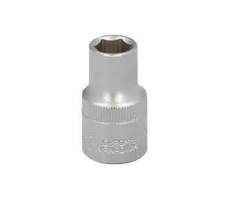 Llave Vaso 1/2" Hexagonal 11 mm. Perfil de 6 caras. Acero Cromo Vanadio, Aristas Redondas