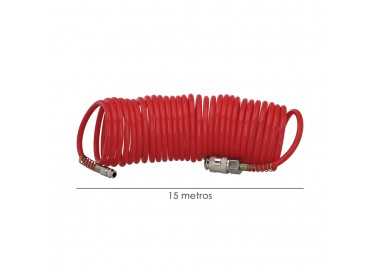 Manguera Espiral Aire Comprimido  15 Metros Adaptador Rápido.