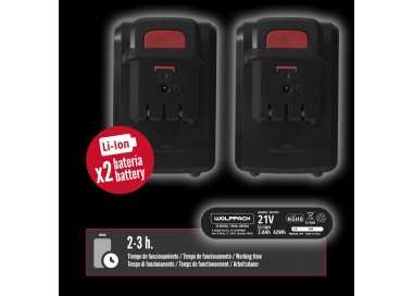 Tijeras Podar A Bateria 21 Volt. Con 2 Baterias 2 A/h Mango Engomado, Ø Corte 40 mm.Con Maletín