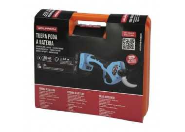 Tijeras Podar A Bateria 21 Volt. Con 2 Baterias 2 A/h Mango Engomado, Ø Corte 40 mm.Con Maletín