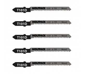 Hojas Sierra Calar Para Contrachapado Corte Grueso 5 Piezas. Hoja Cromo Vanadio 58. Vastago T Universal