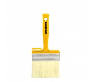Brocha Profesional Techos 100x30 mm. Cerda Blanca. Mango Ergonomico, Con Gancho. Brocha Pintura, Brocha Pintor Profesional