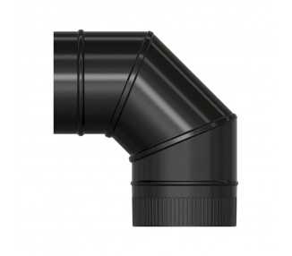 Codo Estufa Liso Vitrificado Negro Ø 175 mm. 90°