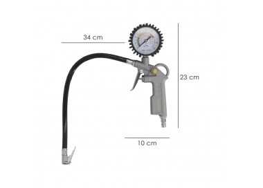 Pistola Para Inflado De Neumáticos Con Manometro, Inflador de Neumaticos, Pistola Aire Comprimido Neumaticos, Pistola Compresor