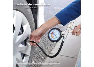 Pistola Para Inflado De Neumáticos Con Manometro, Inflador de Neumaticos, Pistola Aire Comprimido Neumaticos, Pistola Compresor