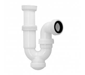 Sifon Curvo ExtensibleTuerca Loca  1 1/2" Ø 40 Mm