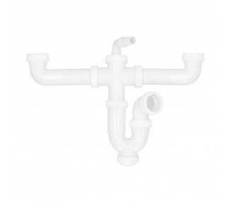 Sifon Doble Con Doble Evacuacion 1 1/2" Ø 40mm