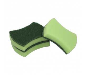 Estropajo Verde Con Esponja. Pack 3 Unidades.
