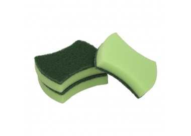 Estropajo Verde Con Esponja. Pack 3 Unidades.