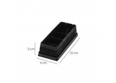 Contera Plástico Rectangular Interior. Color Negro 100x40 mm Bolsa 25 Unidades.