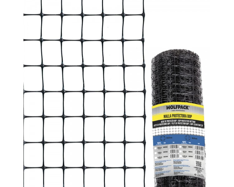 Malla Protectora BOP 25 x 25 mm. 40gms/m2. 1 m.  x 200 m.
