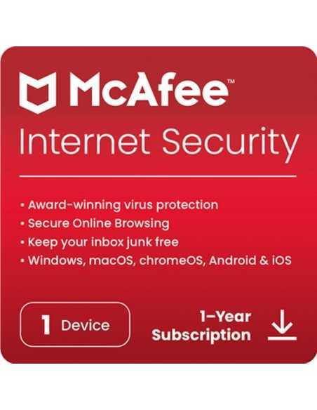 Antivirus mcafee internet security 1 dispositivo 1 aÃ±o esd (descarga directa)