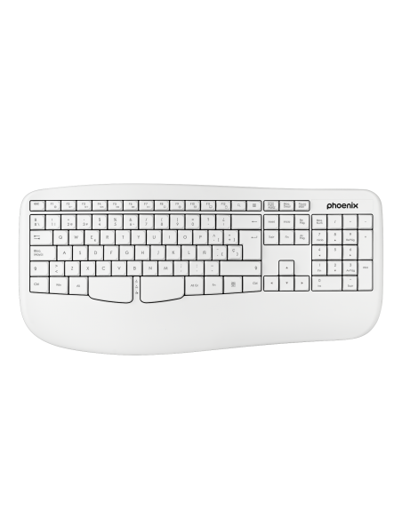 Phoenix k201 teclado ergonómico inalámbrico 2.4ghz blanco
