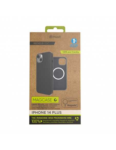 Funda muvit recycletek liquid silicone magsafe para apple iphone 14 plus negra