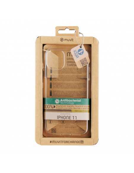 Funda muvit recycletek antibacteriana para apple iphone 11 transparente