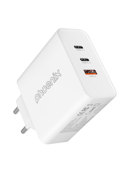 Cargador tipo c 65w gan phoenix universal para portatil tablet o smartphone carga rapida
