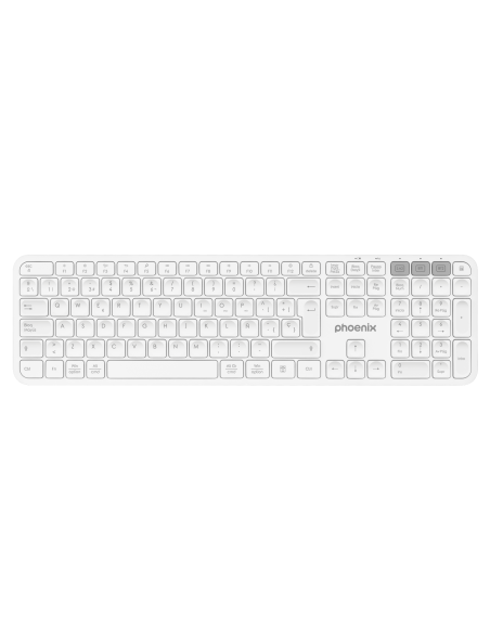Teclado inalámbrico multidispositivo phoenix k300 blueooth dual y 2.4ghz blanco