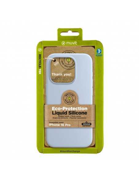 Funda muvit recycletek liquid silicone para apple iphone 16 pro azul cielo