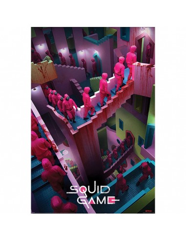 Poster el juego del calamar escaleras...