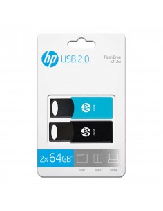 Pack de 2 memorias usb 2.0 hp v212 - twin 64gb