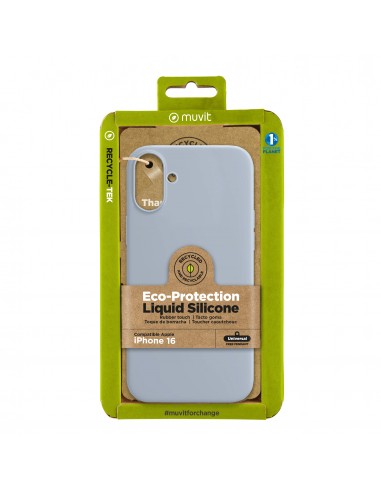 Funda muvit recycletek liquid silicone para apple iphone 16 azul cielo