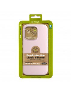 Funda muvit recycletek liquid silicone para apple iphone 16 pro max rosa