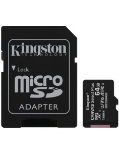 Tarjeta memoria micro secure digital sd hc 64gb kingston canvas select plus clase 10 uhs - 1 + adaptador sd