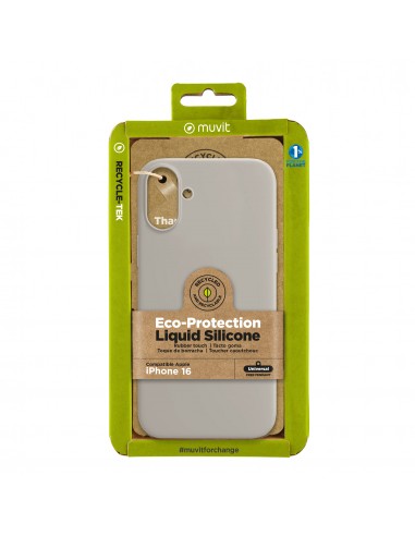Funda muvit recycletek liquid silicone para apple iphone 16 nude