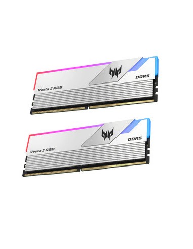 Memoria ram ddr5 64gb 2x32gb predator vesta2 - udimm - 6000mhz cl 30 silver rgb