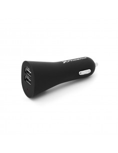 Cargador universal phoenix phcarcharger2usb+ para coche - mechero 5v - 2 x usb 4.8a con luz led color negro acabado en silicona