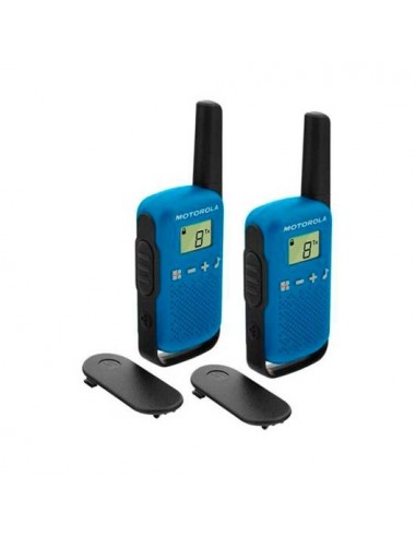 Walkie talkie motorola tlkr - t42 blue packs 2 pmr446 - 8km - 16canales - 500mw - clip cinturon