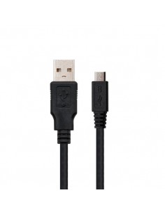 Cable usb 2.0 a micro usb nanocable 0.8m - macho - hembra - negro