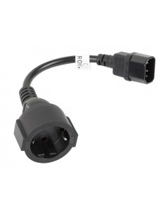Cable lanberg adaptador iec 320 c14 - schuko cee7 hembra 20cm